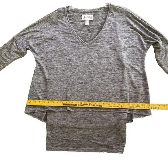 Joseph Ribkoff LDS Tunic Womens Sz 12 Silver Modal Layered V-Neck Lagenlook - Picture 12 of 13